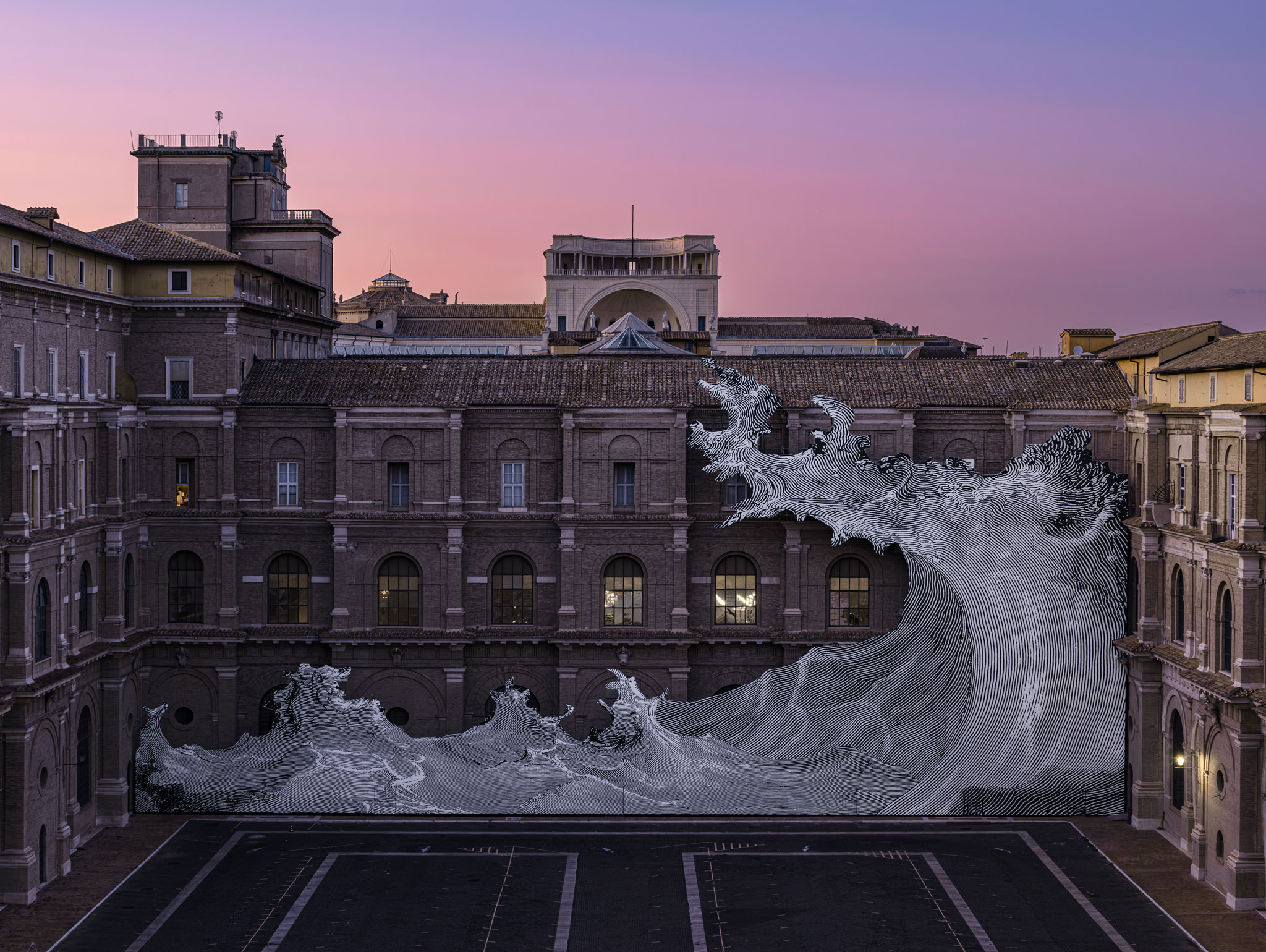 As AQVA Opens, JR Sets a 70-Meter “Giant Wave” Loose on the Vatican Library
